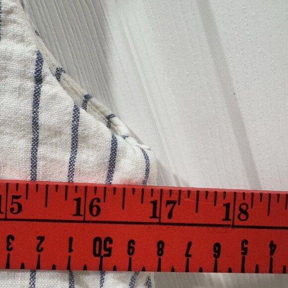 Women’s The A&F Mara Linen-Blend Button-Through Vest Medium M Striped - Picture 6 of 8